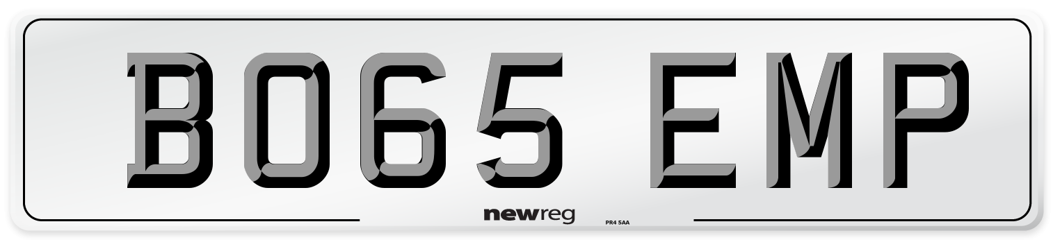 BO65 EMP Number Plate from New Reg
